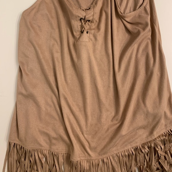Blu Pepper Tops - Blu Pepper Suede Fringe Top